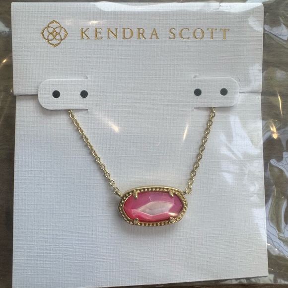 Kendra Scott Elisa Necklace Gold chain in Blush Ivory MOP NEW pink - Picture 6 of 7
